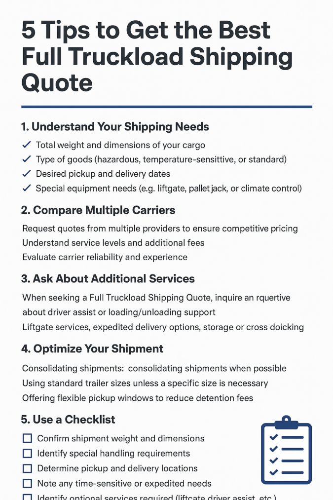 Full Truckload Shipping Quote