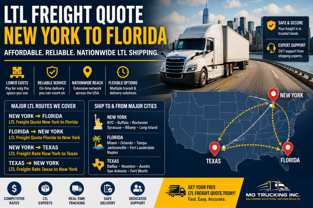 LTL Freight Quote New York to Florida