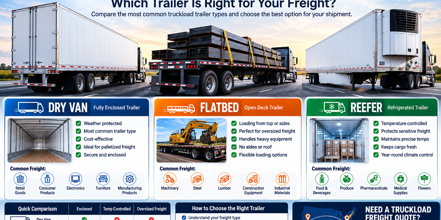 Dry Van vs Flatbed vs Reefer
