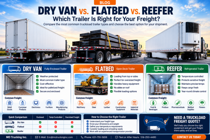 Dry Van vs Flatbed vs Reefer