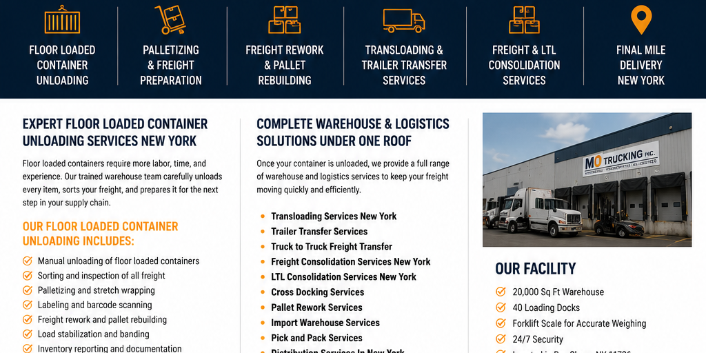 Floor Loaded Container Unloading Services New York Floor Loaded Container Unloading Services New York