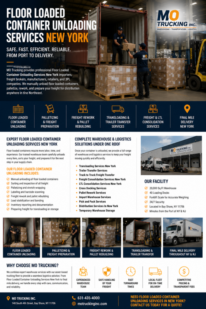 Floor Loaded Container Unloading Services New York