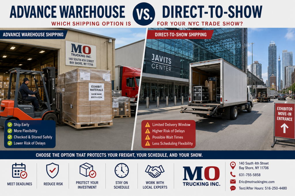 Advance Warehouse vs. Direct-to-Show Shipping in NYC