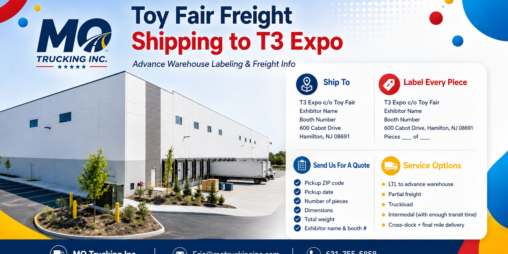 Toy Fair Freight Quote ship to T3 Expo