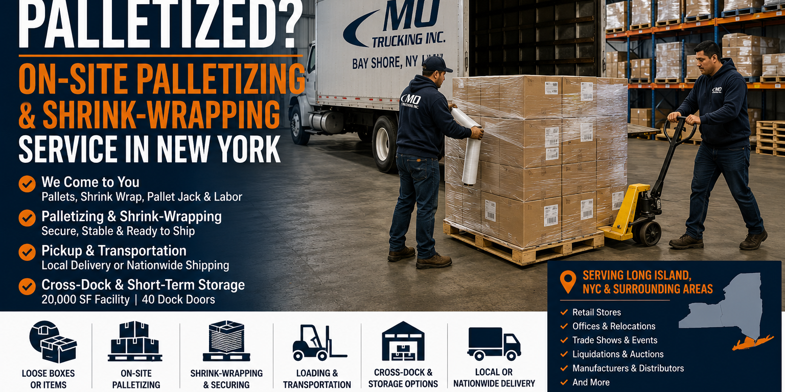 On-Site Palletizing and Shrink-Wrapping Service in New York On-Site Palletizing and Shrink-Wrapping Service in New York